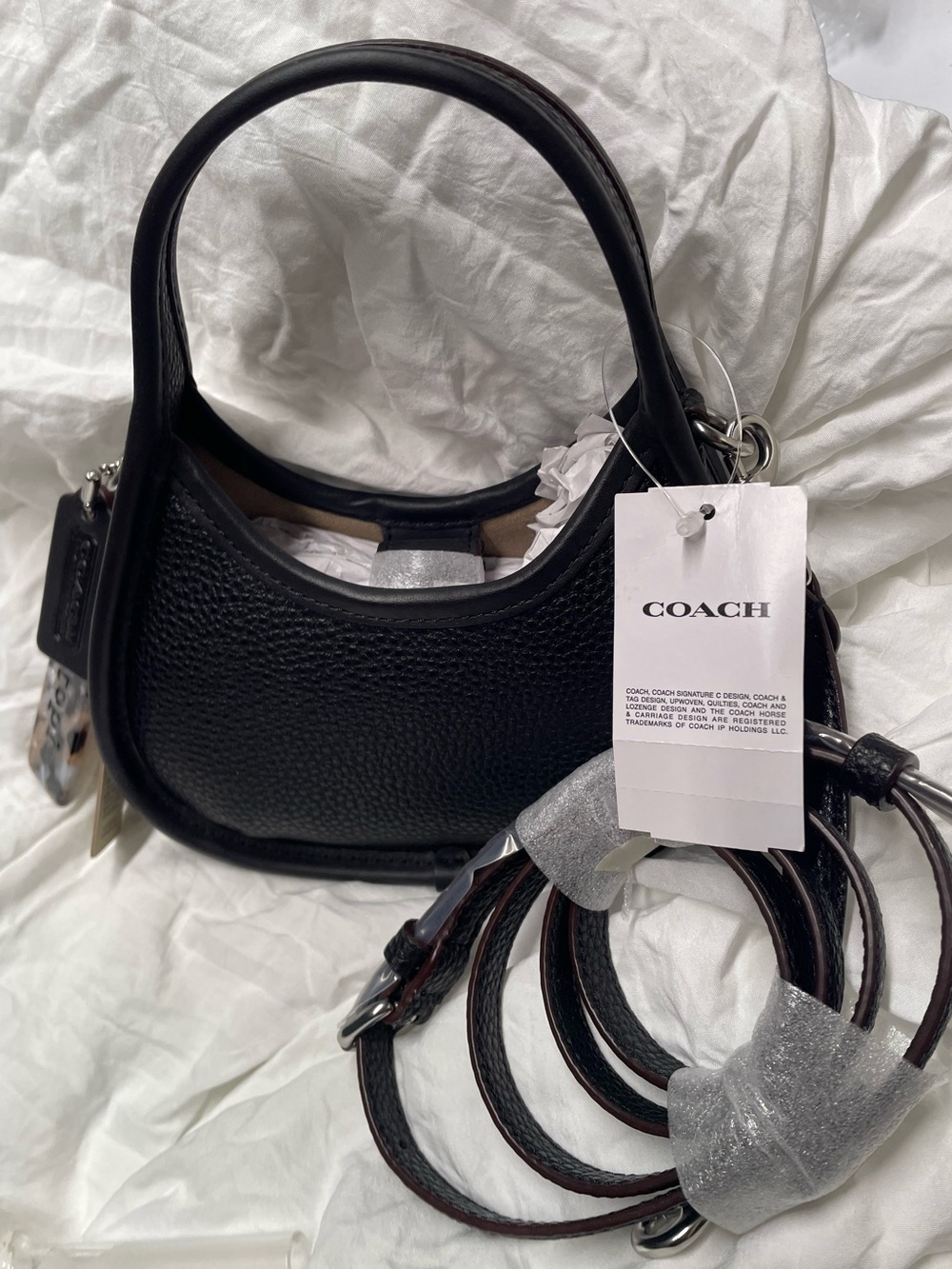 NWT Coachtopia Black Pebbled Leather Mini Ergo Bag